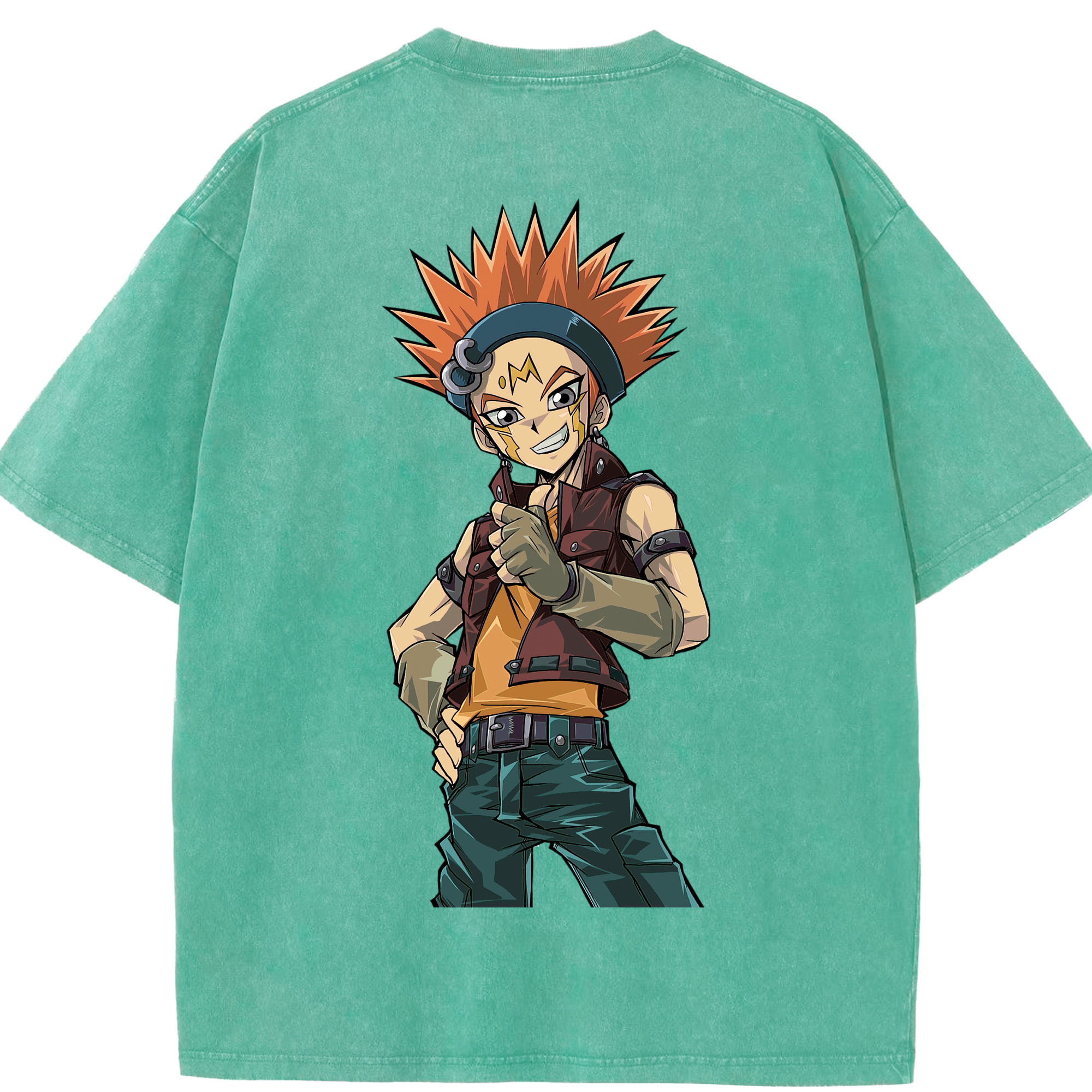 （画像用） 遊☆戯☆王 Yu-Gi-Oh! 綿100% ヴィンテージ風 半袖Tシャツ（背面プリント）